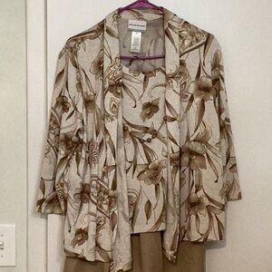 Alfred Dunner complete outfit, pants, cardigan with attached sleeveless top. 12P